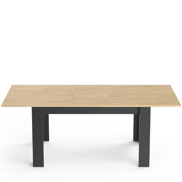 Verlengbare eettafel Craig 160/200 x 90 cm-Hamilton eik/matzwart – kavel bij Openbare Verkopen, Beveren-Leie