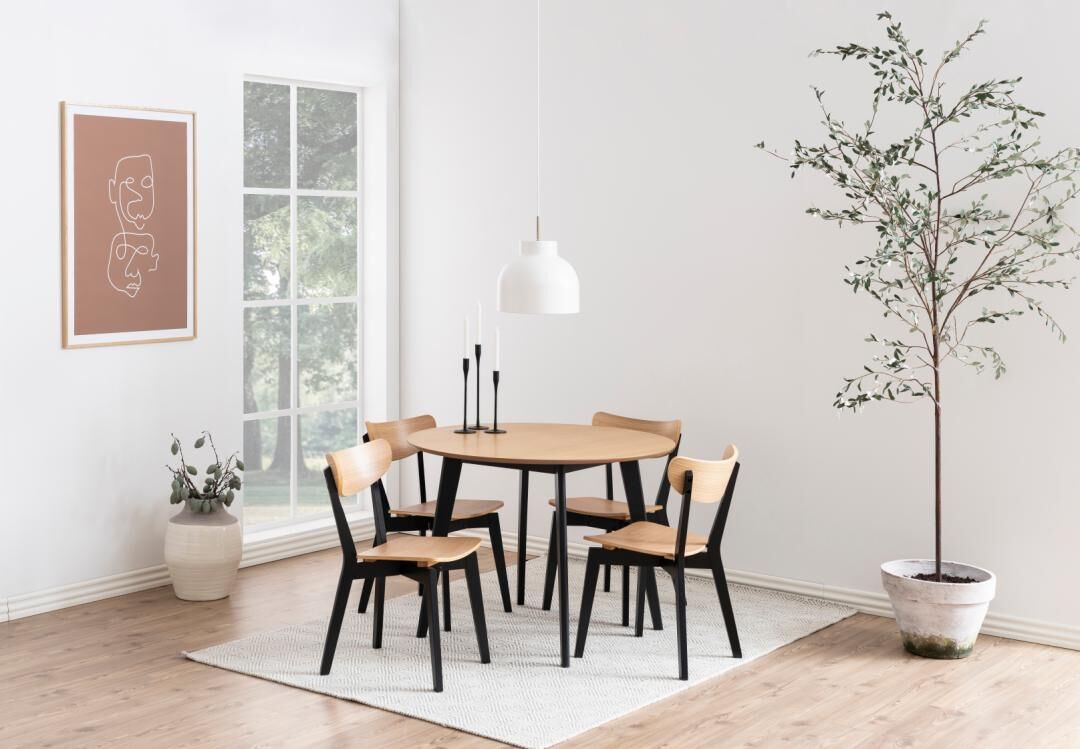 Eettafel Rover 105 - eik/zwart – kavel bij Openbare Verkopen, Beveren-Leie
