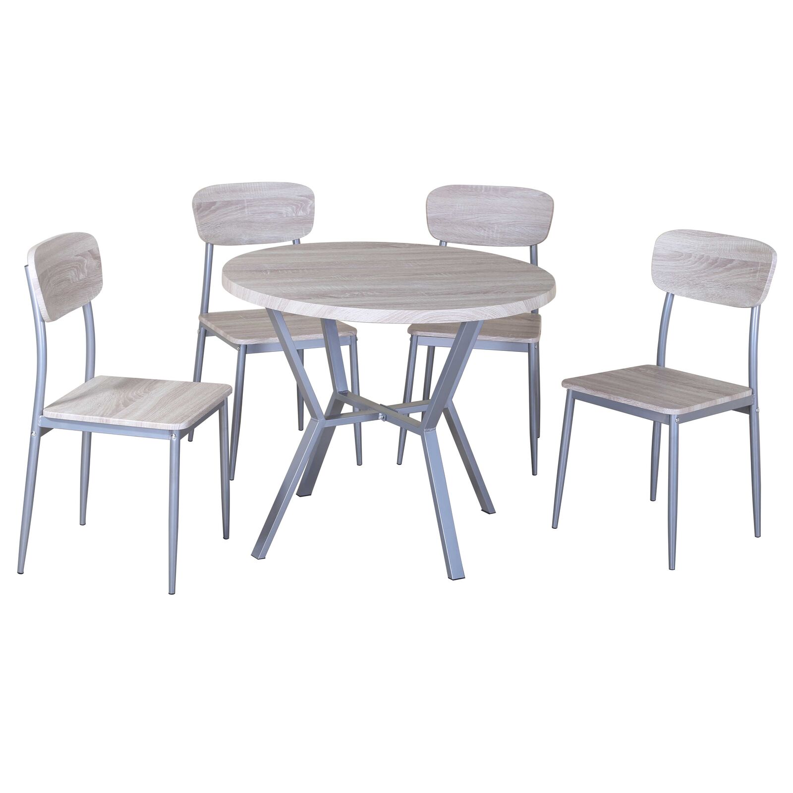 Tafelset Rouen, 4 stoelen - sonoma eik decor – kavel bij Openbare Verkopen, Beveren-Leie