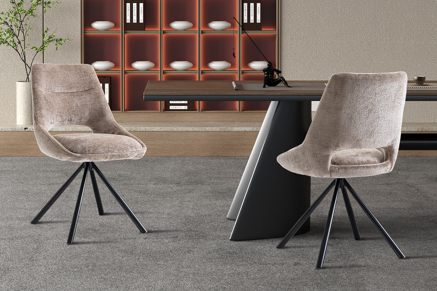 Stoel Dante | 51 x 60 x 86 cm | Taupe – kavel bij Openbare Verkopen, Beveren-Leie