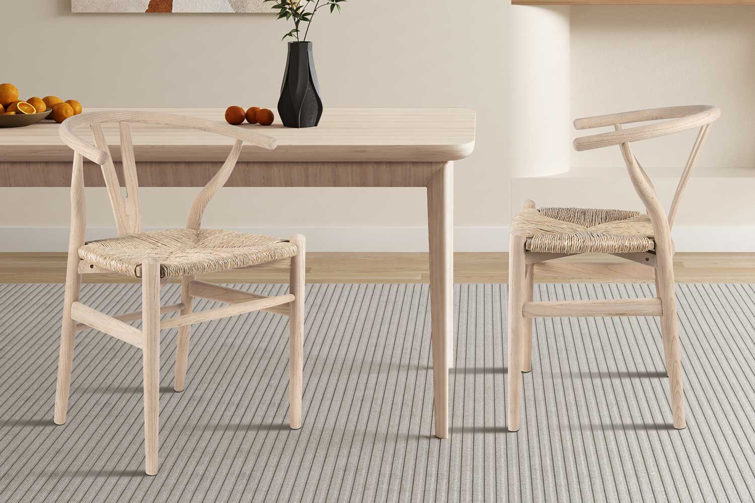 Eetkamerstoel Bart | Massief Iepenhout & Zeegras | 55x52.5x77.5cm – kavel bij Openbare Verkopen, Beveren-Leie