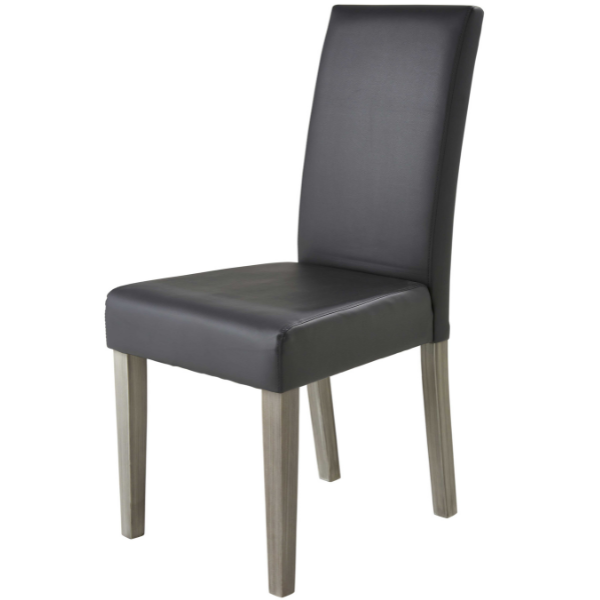 Eetkamerstoel Nani - 58x45x95 cm - Donkergrijs/polyurethaan – kavel bij Openbare Verkopen, Beveren-Leie