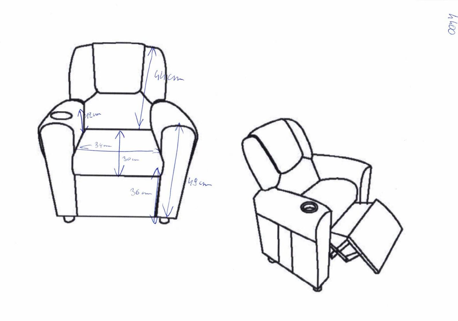 Relaxfauteuil voor kinderen Rex - grijs – kavel bij Openbare Verkopen, Beveren-Leie
