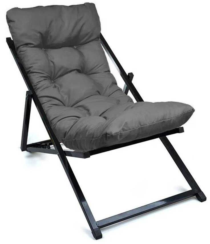 Verstelbare tuinstoel Atelier del Sofa - metaal en polyester - donkergrijs – kavel bij Openbare Verkopen, Beveren-Leie