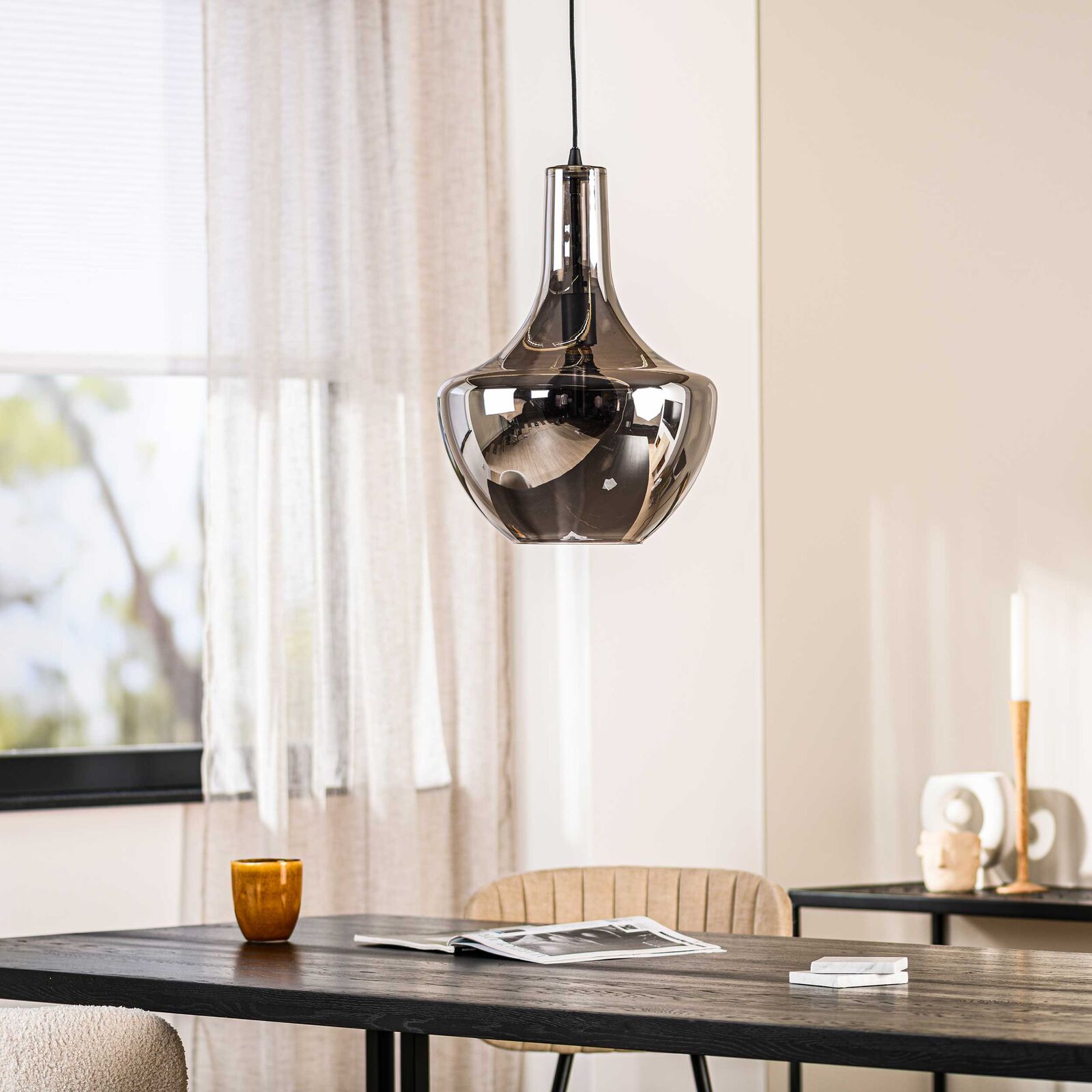 Hanglamp Fumé 37cm - fumé glas – kavel bij Openbare Verkopen, Beveren-Leie