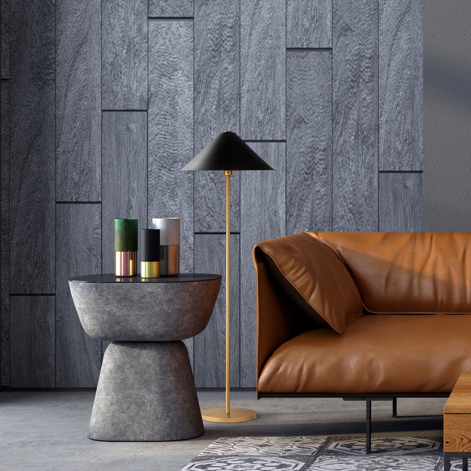 Mixed Staande lamp | METALEN BEHUIZING | Goud – kavel bij Openbare Verkopen, Beveren-Leie