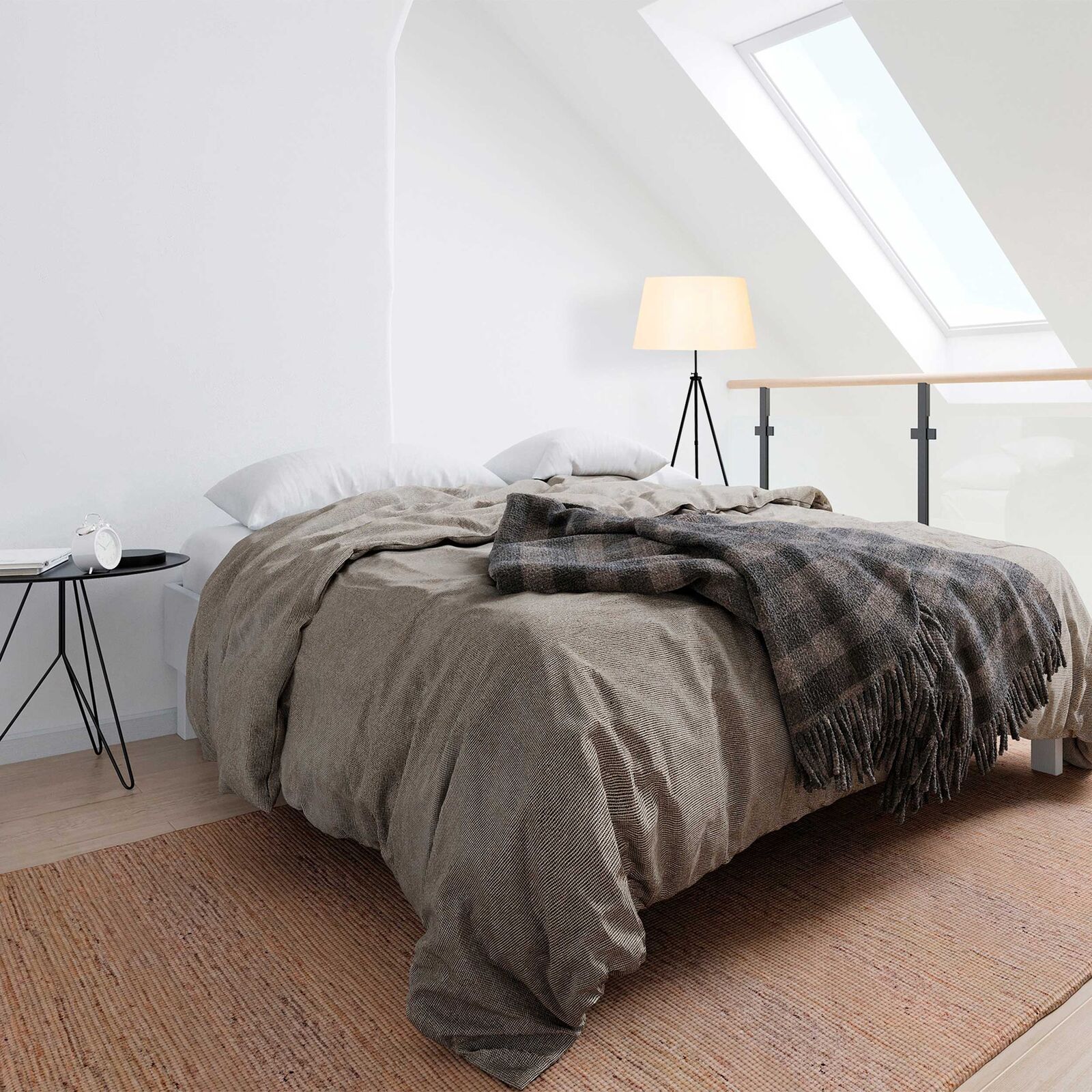 Tripod Staande lamp | METALEN BEHUIZING | Zwart, crème – kavel bij Openbare Verkopen, Beveren-Leie