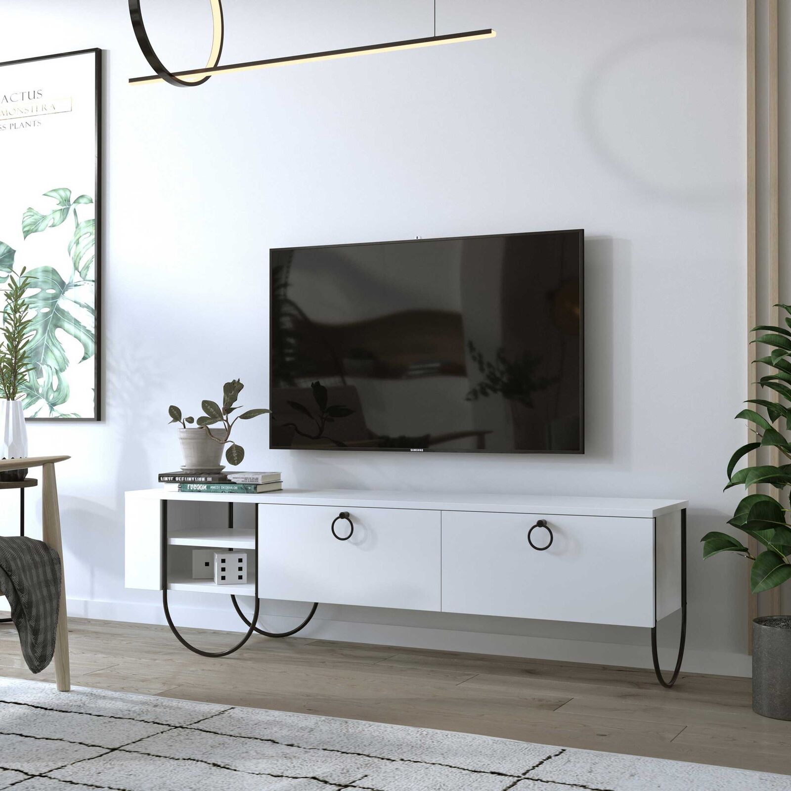 Norfolk TV-meubel | 100% MELAMINE | Wit – kavel bij Openbare Verkopen, Beveren-Leie