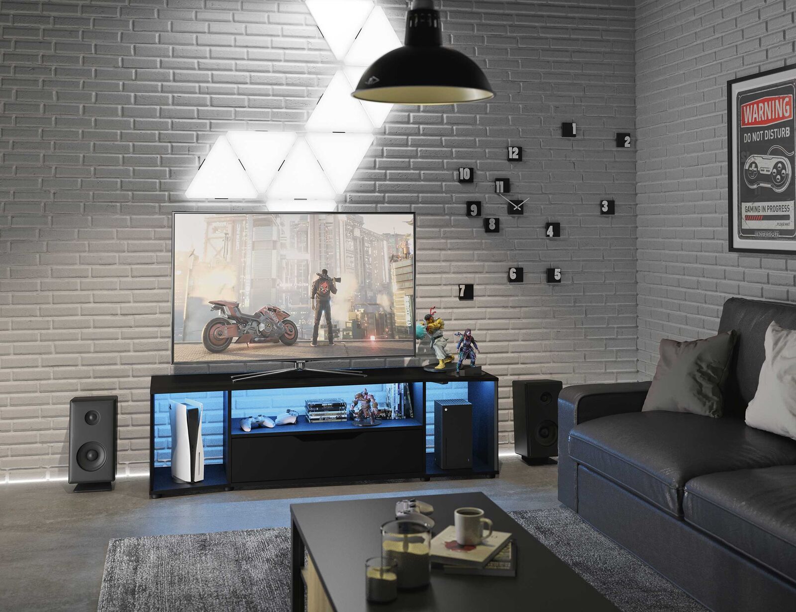 tv-meubel Hack | 163 x 45 x 48 cm | Zwart – kavel bij Openbare Verkopen, Beveren-Leie