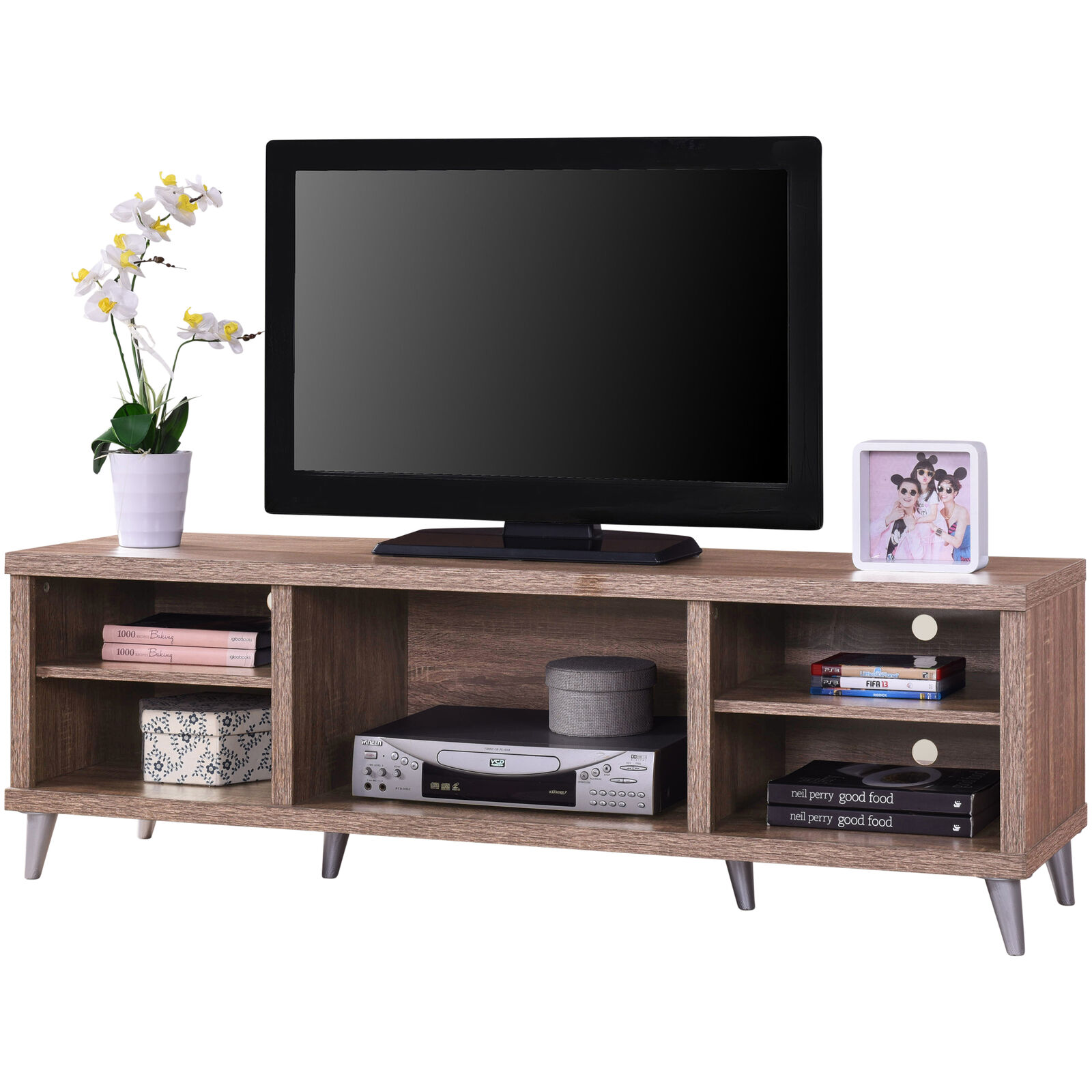 Tv-meubel Konya 142cm - walnoot – kavel bij Openbare Verkopen, Beveren-Leie