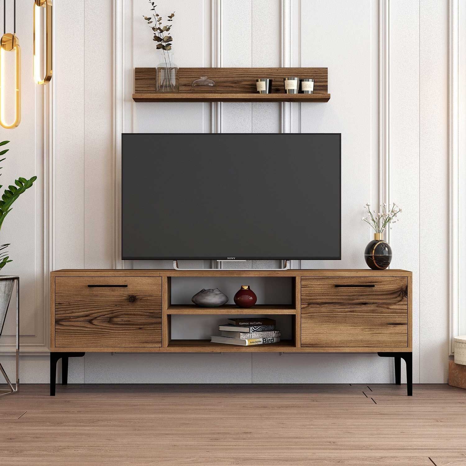 Riga TV-meubel | 100% MELAMINE | Walnoot – kavel bij Openbare Verkopen, Beveren-Leie