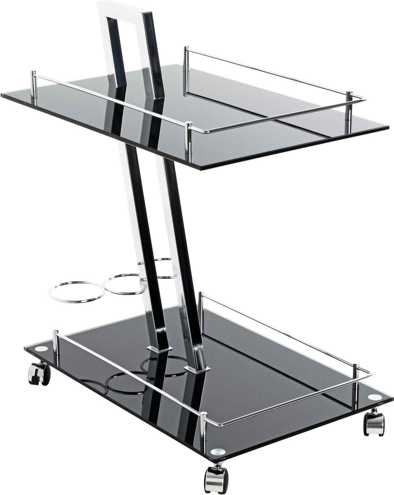Keukentrolley Kato 60x40x72 cm met veiligheidsglas in zwart – kavel bij Openbare Verkopen, Beveren-Leie