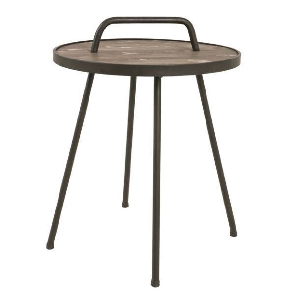 Bijzettafel | Ø50 x 65 cm | Bruin – kavel bij Openbare Verkopen, Beveren-Leie