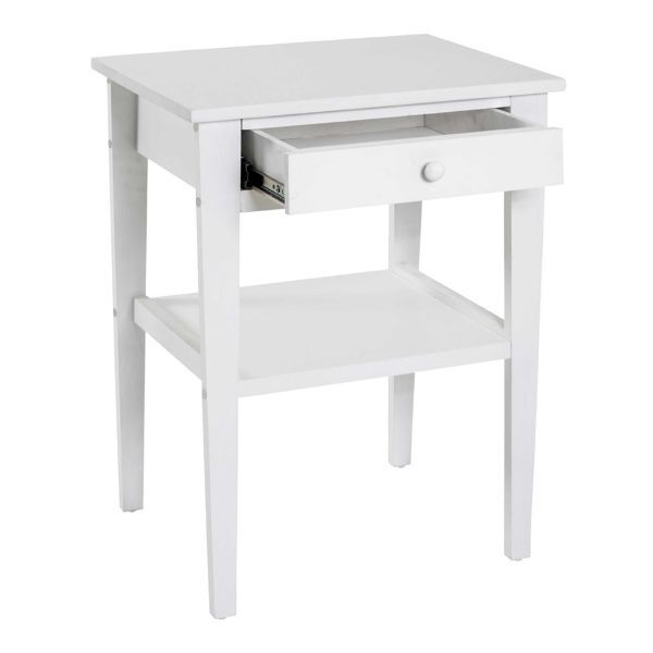 Bijzettafeltje met lade | 46 x 35 x 60 cm | Wit – kavel bij Openbare Verkopen, Beveren-Leie