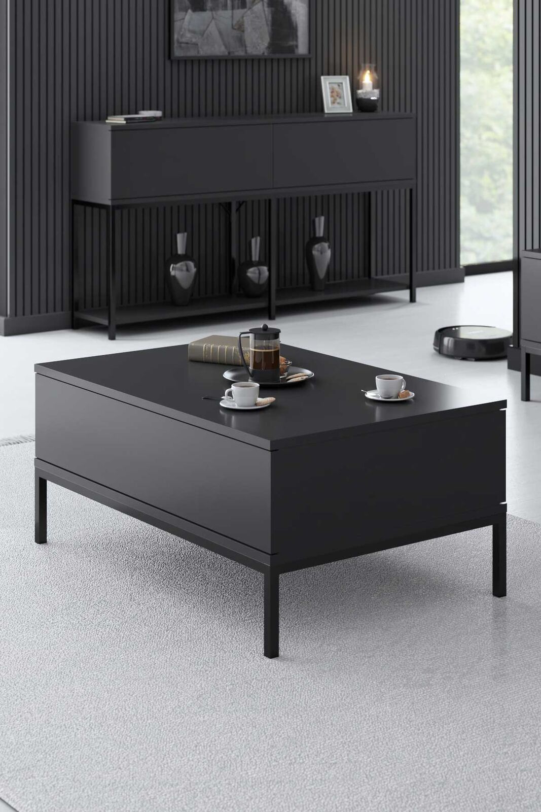 Lord Salontafel | 100% MELAMINE | Antraciet, Zwart – kavel bij Openbare Verkopen, Beveren-Leie