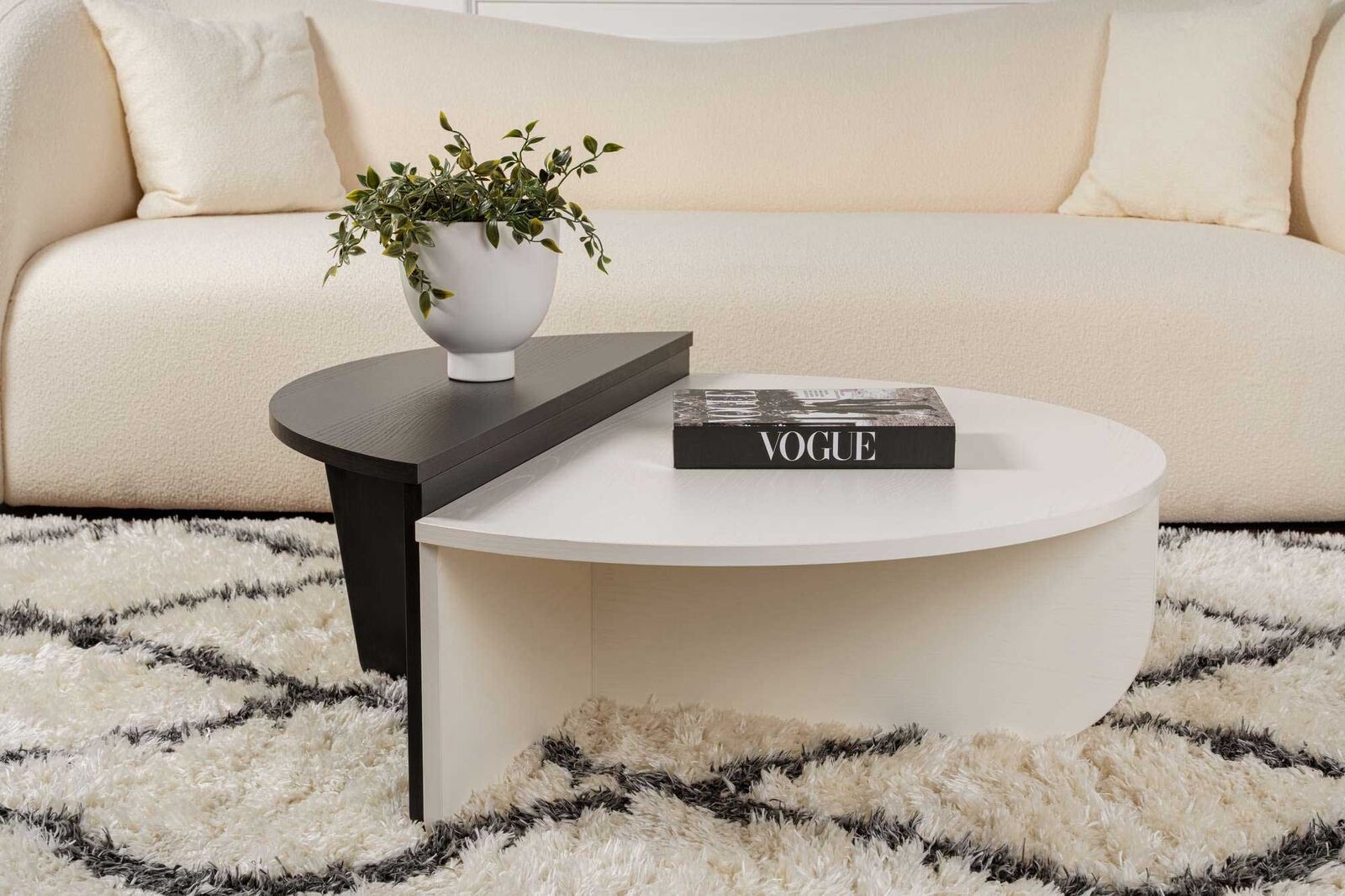 Salontafels Orion - 60x90x30cm - set van 2 - wit/zwart – kavel bij Openbare Verkopen, Beveren-Leie