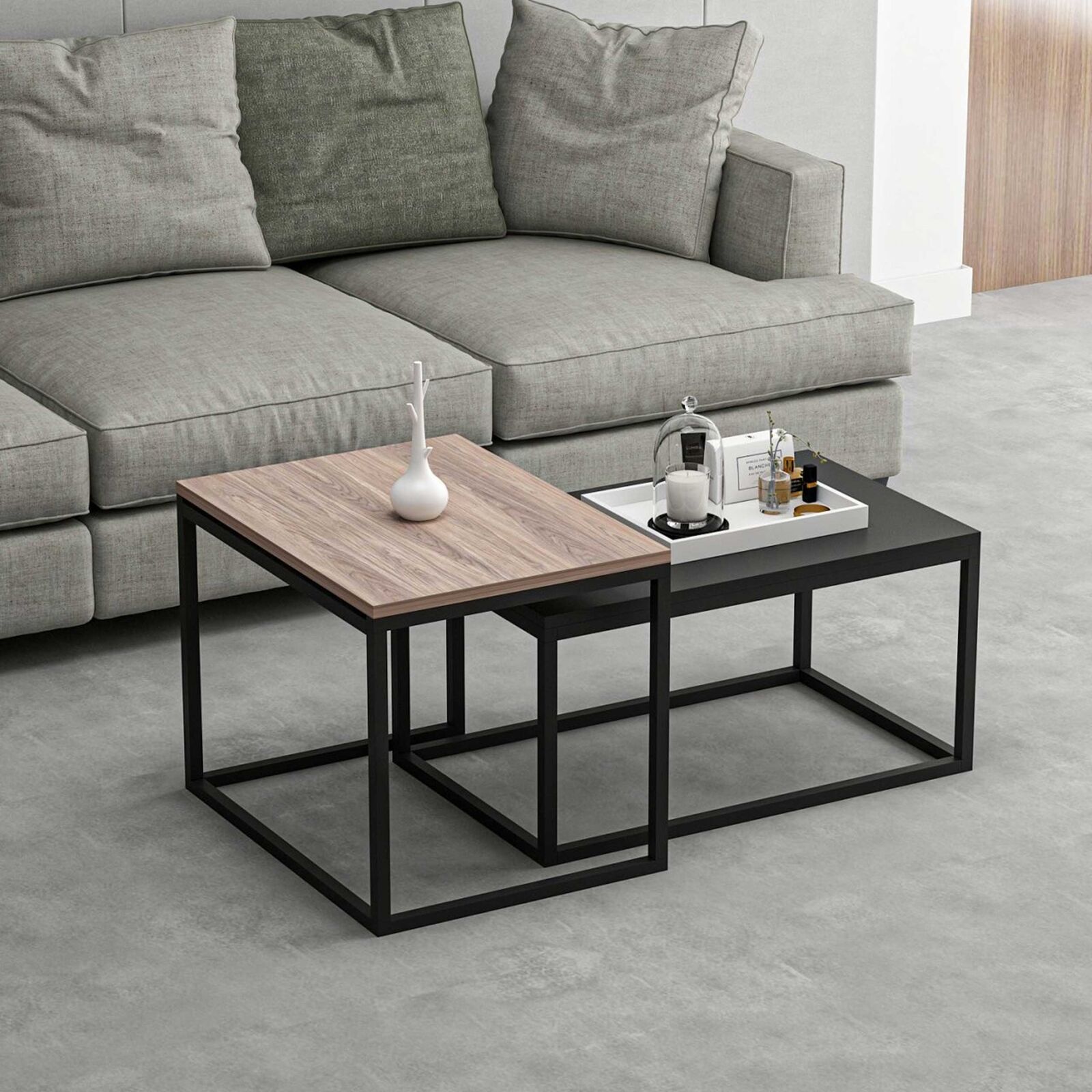 Leka Salontafel | 100% MELAMINE | Zwart – kavel bij Openbare Verkopen, Beveren-Leie