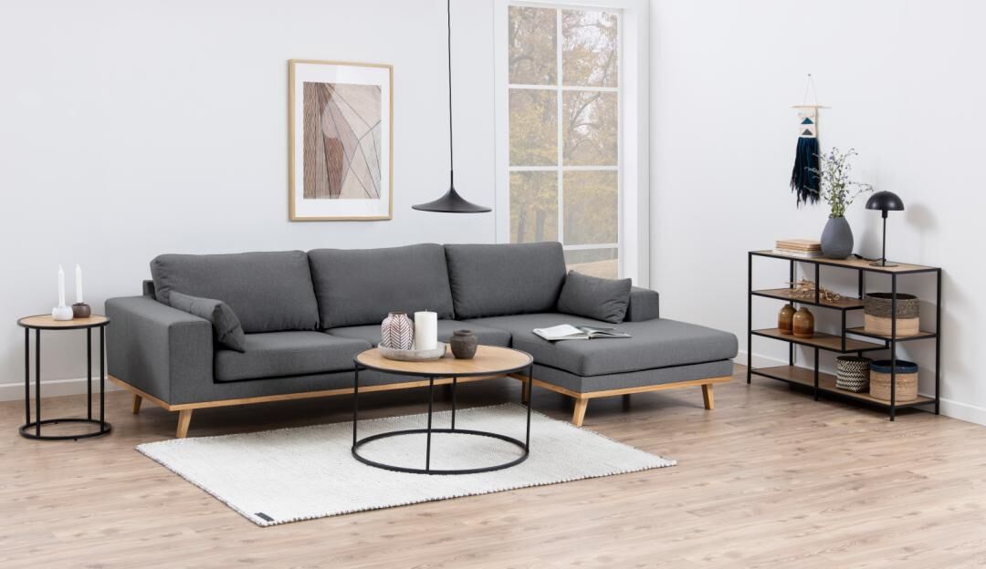 Salontafel Dover Ø80 - zwart/wilde eik – kavel bij Openbare Verkopen, Beveren-Leie