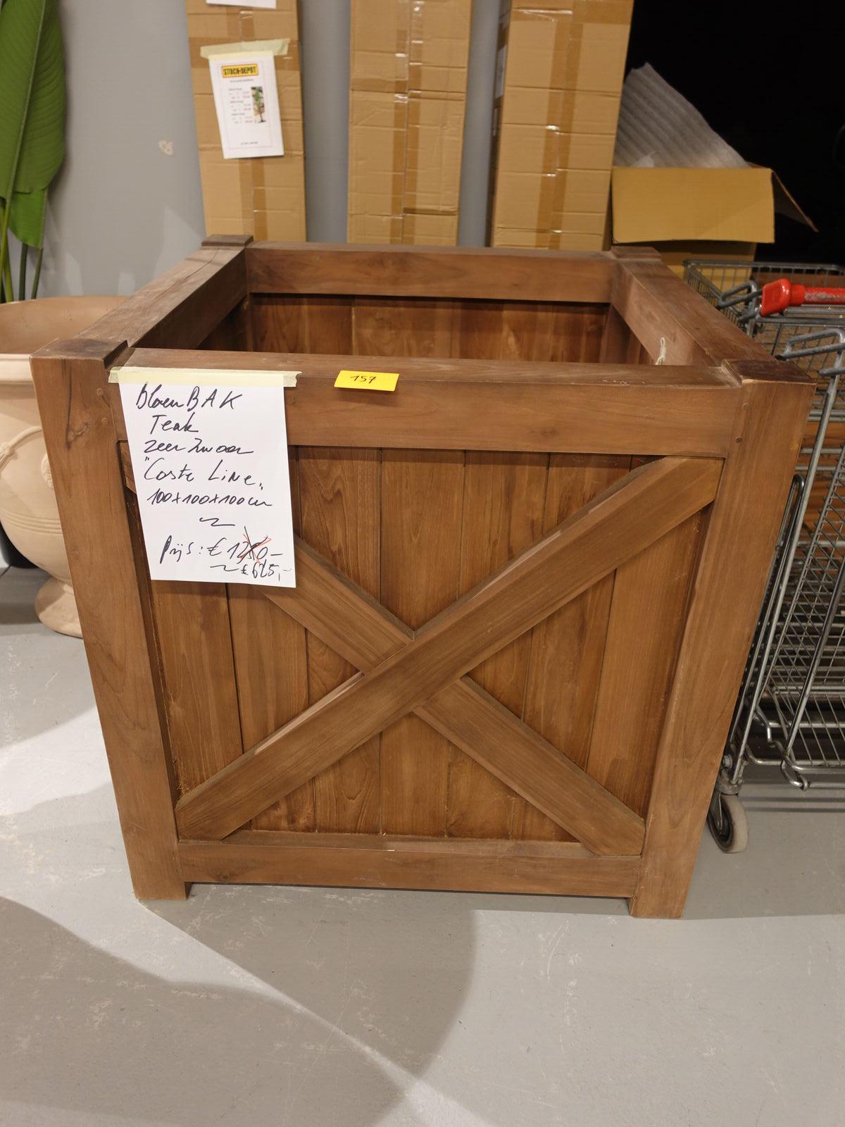 Teak bloembak Caste Line – kavel bij Openbare Verkopen, Waregem