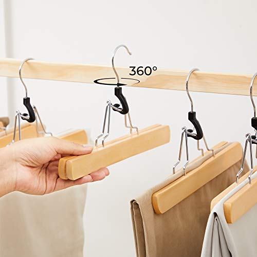 4 x 12Pc Houten Broekenhangers Antislip Chroomhaak 360-graden Roterend – kavel bij Openbare Verkopen, Beveren-Leie
