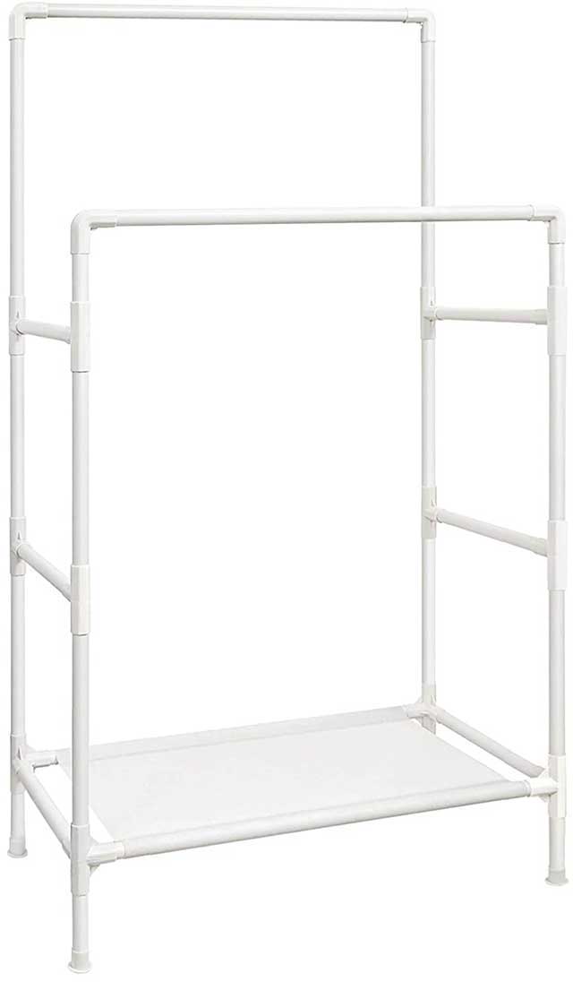 10 x Kledingrek | 88x44x154cm | ijzer/stof/kunststof – kavel bij Openbare Verkopen, Beveren-Leie