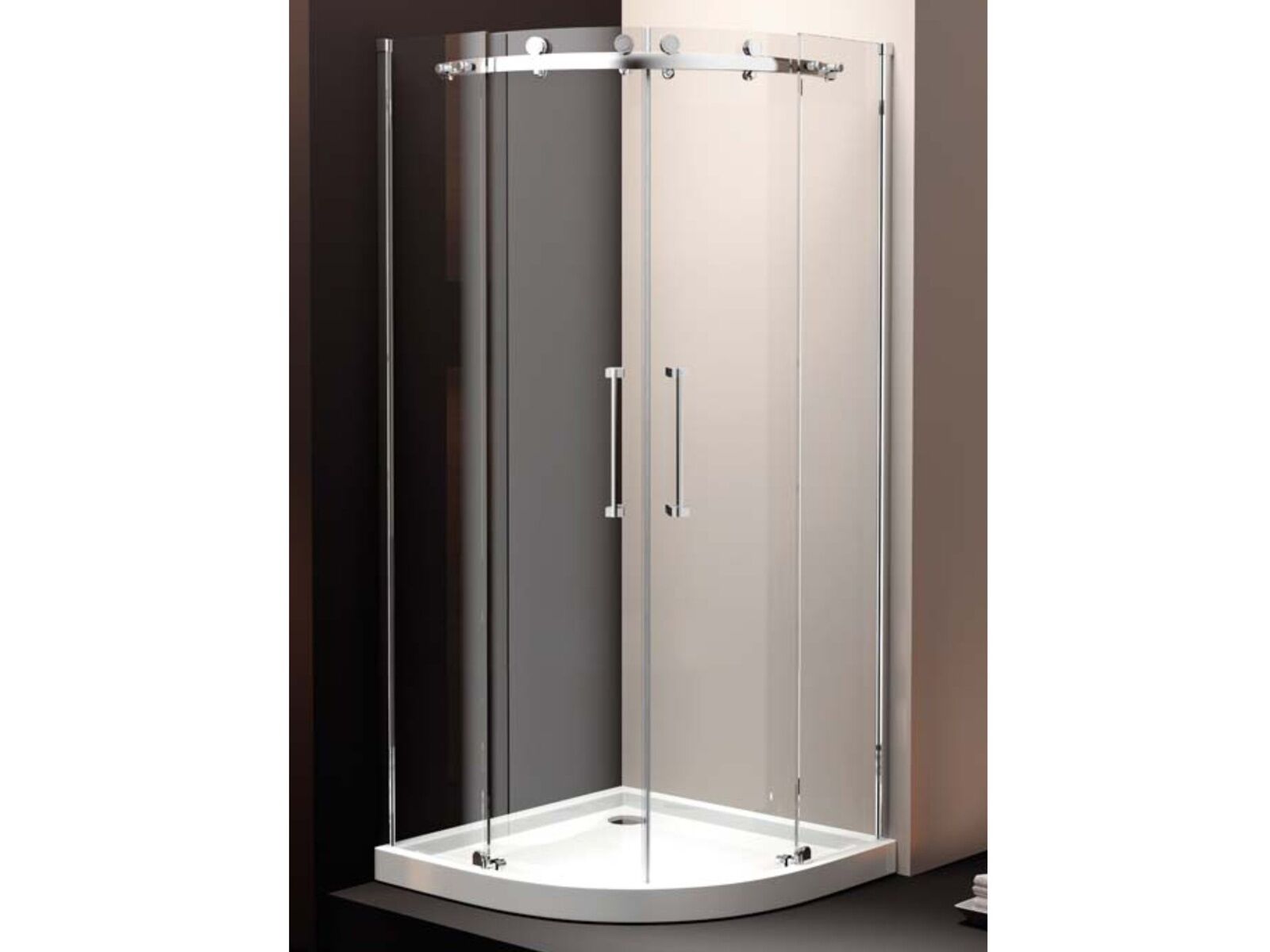 Douchecabine halfrond 90x90 cm - incl. douchebak – kavel bij Openbare Verkopen