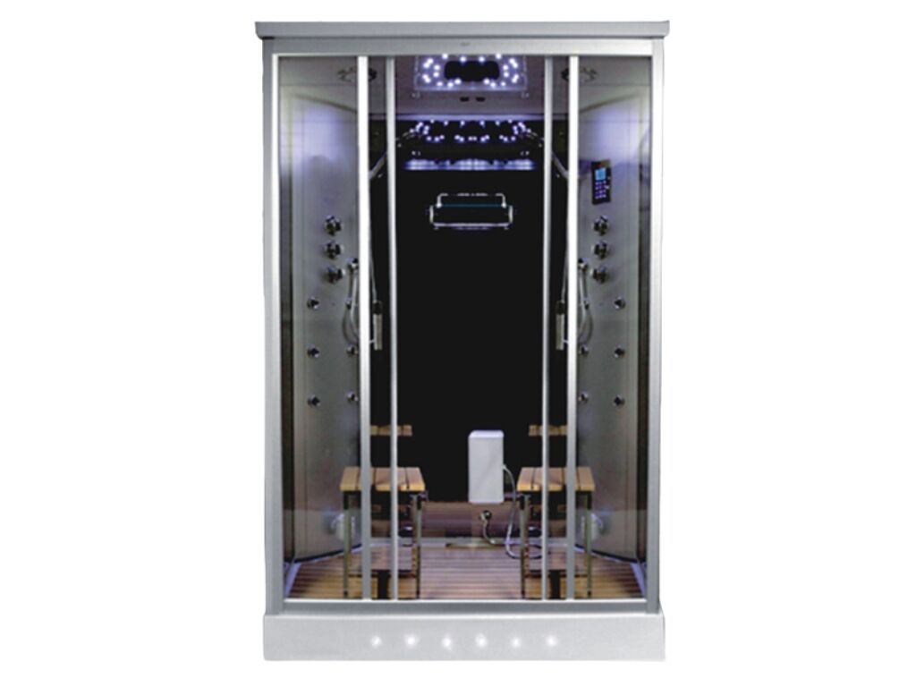 2-persoons Stoomcabine - Rechthoekig - Zilver 140x90x215cm – kavel bij Openbare Verkopen