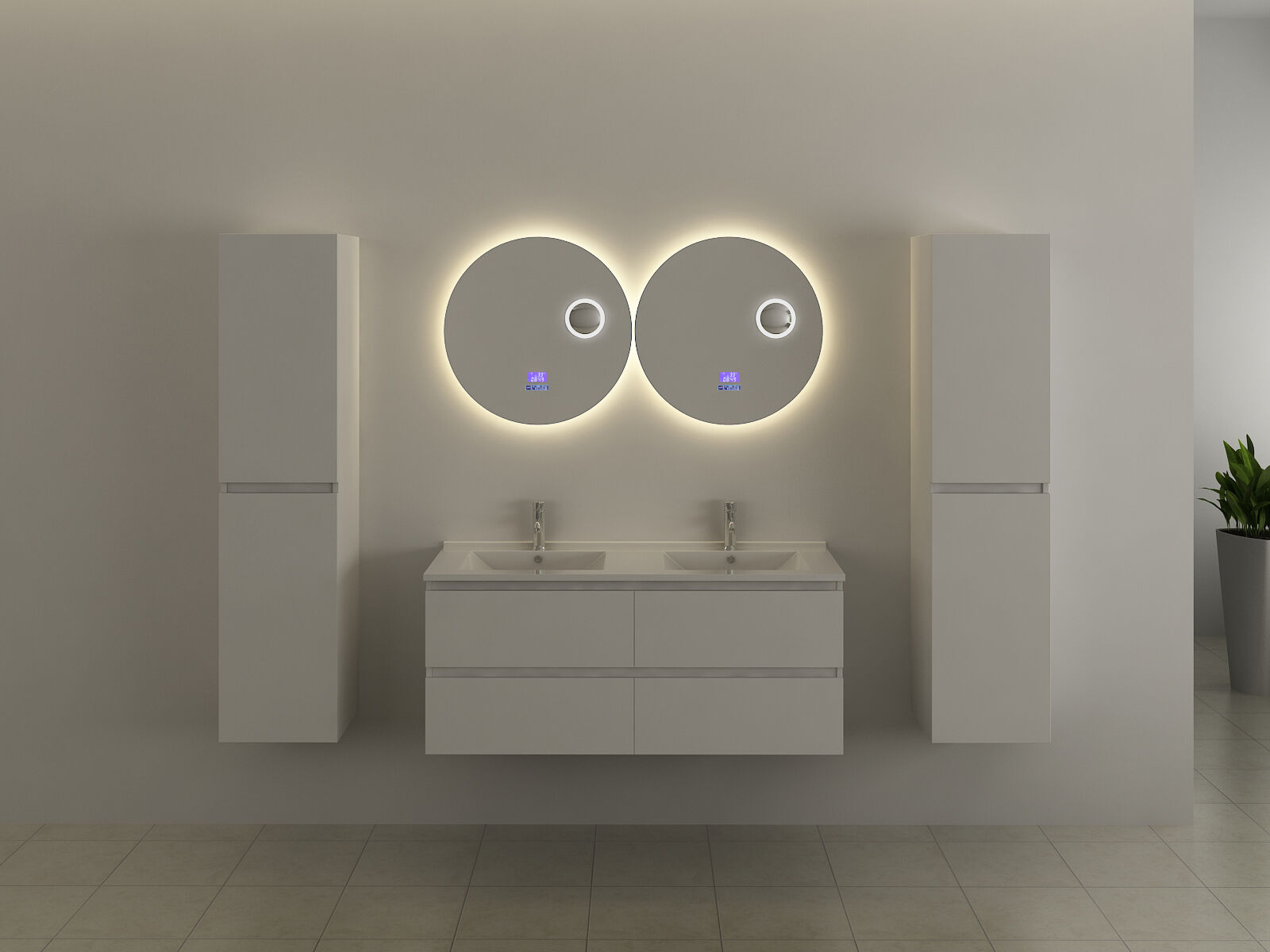 Ronde spiegel met LED verlichting & Bluetooth - Ø60 cm – kavel bij Openbare Verkopen
