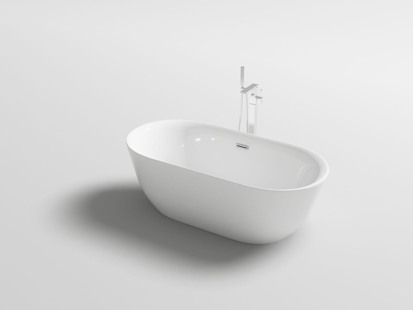 Vrijstaand bad Wit - 170x80x60cm - incl. drain & sifon – kavel bij Openbare Verkopen