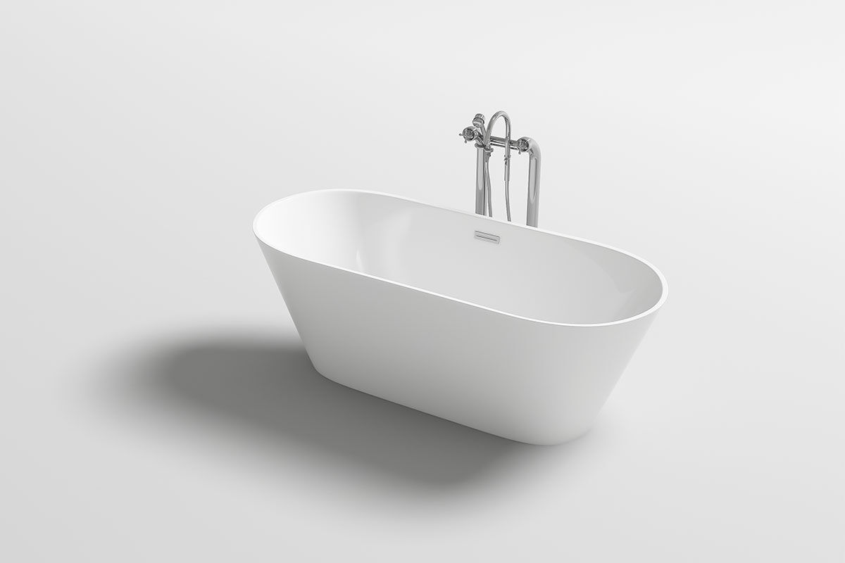 Vrijstaand bad Wit - 170x80x60cm - incl. pop up drain & sifon – kavel bij Openbare Verkopen
