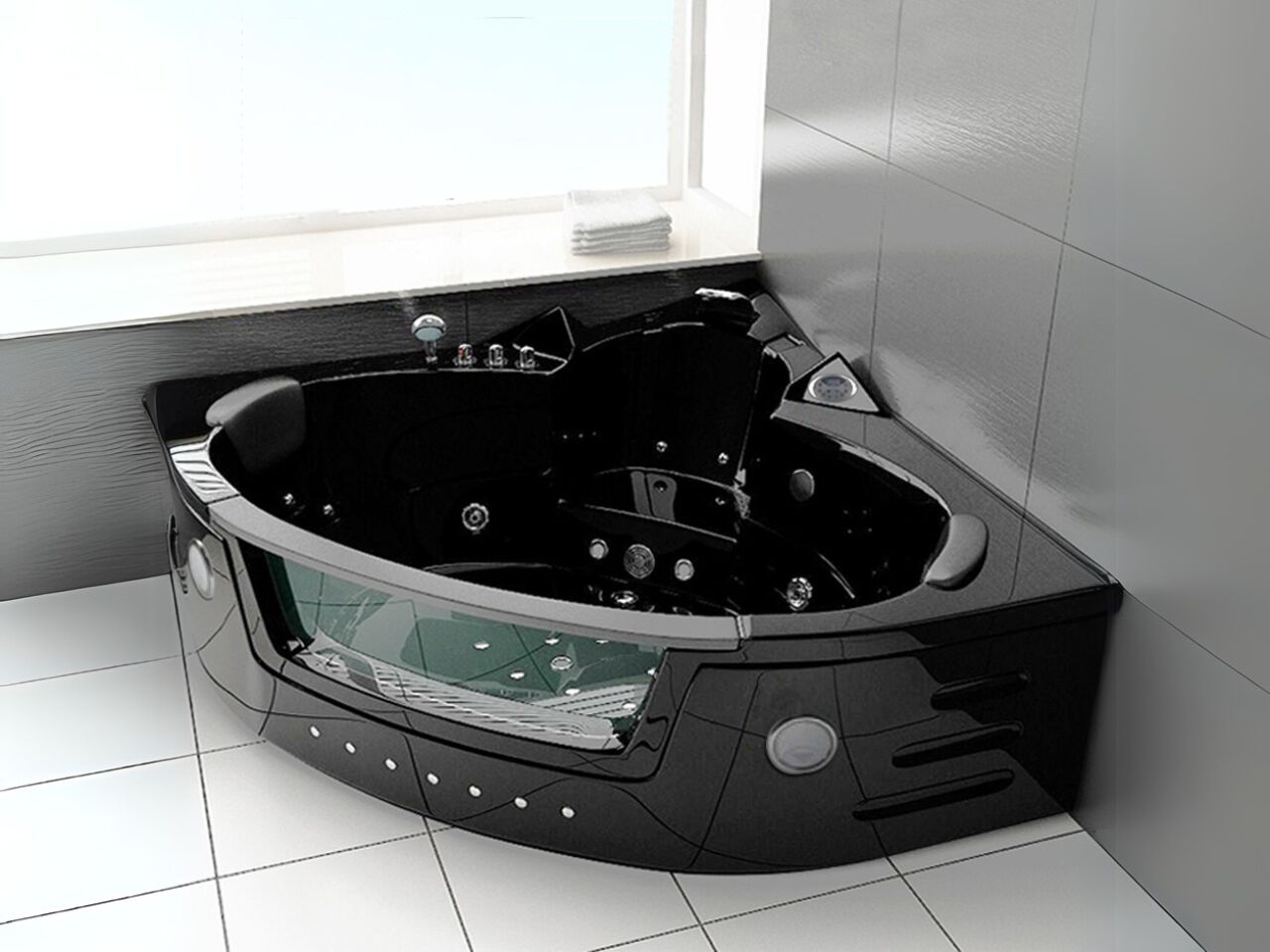 2 Persoons Whirlpool massagebad - hoekbad 1700x1700x620mm – kavel bij Openbare Verkopen