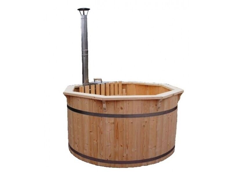 Hot Tub - Sparrenhout - Inclusief houten cover interne kachel 190cm – kavel bij Openbare Verkopen