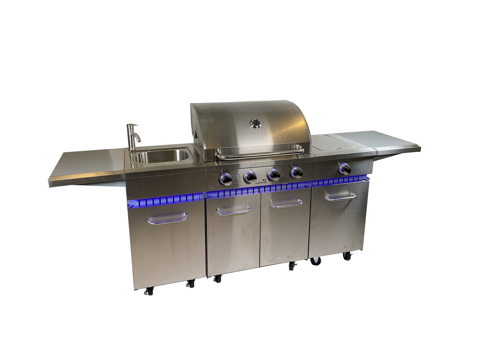 RVS Gasbarbecue Keuken - 4 branders met zijbrander – kavel bij Openbare Verkopen