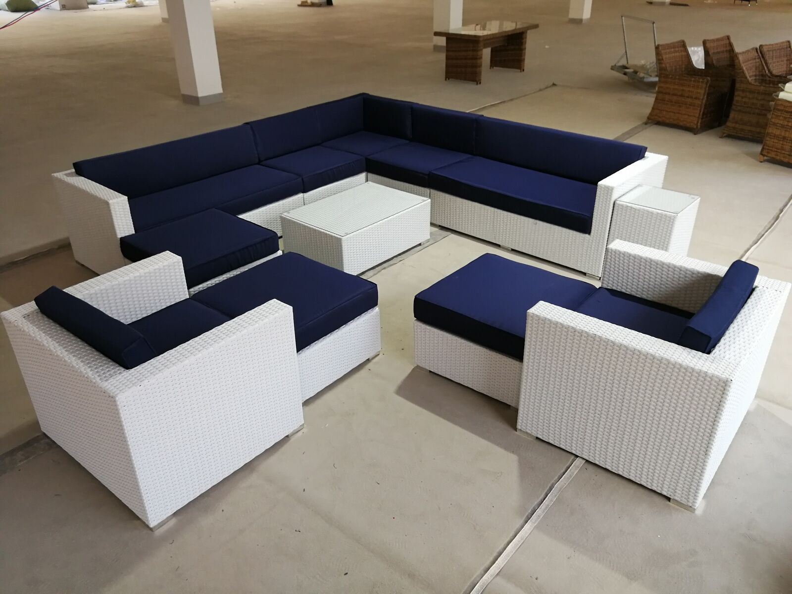 Loungeset HAVANA | 12-delig | Wicker | Wit – kavel bij Openbare Verkopen