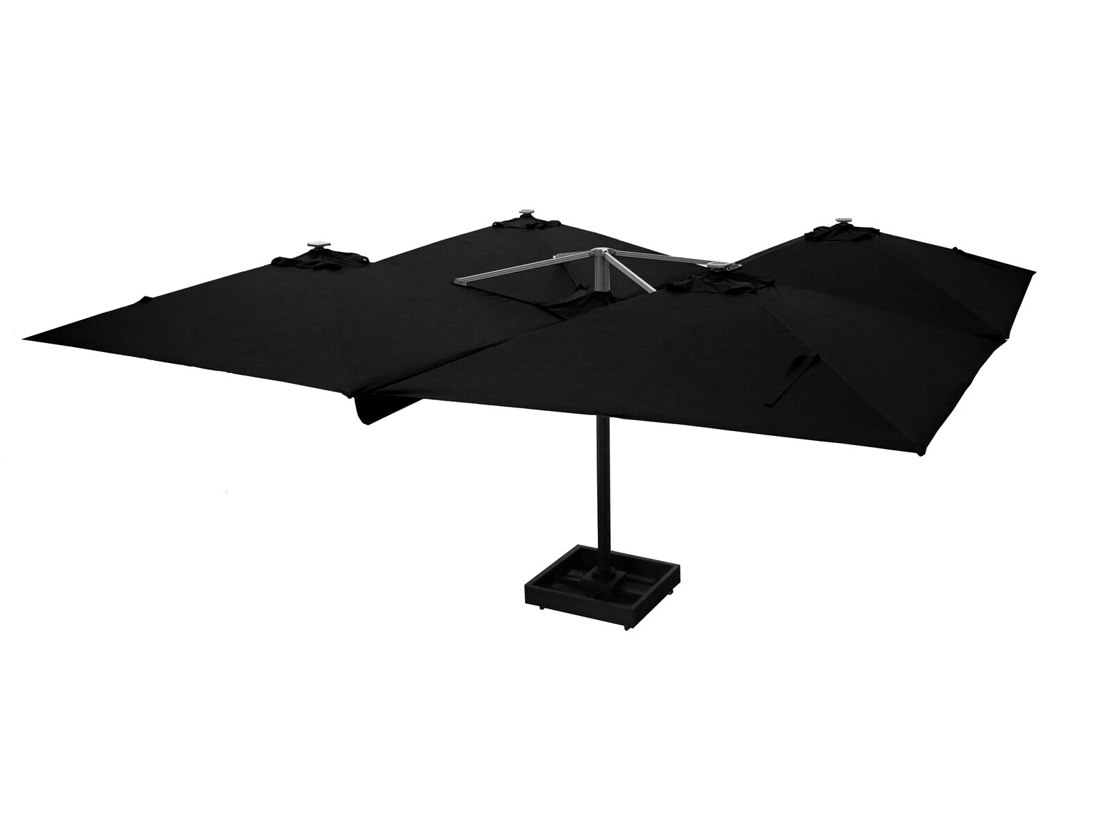 Vierdubbele hangende parasol Zwart (4 * 300x300cm) – kavel bij Openbare Verkopen