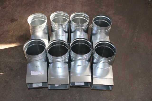 8 x Mecano T 90° horizont. 55x110 Ø125 – kavel bij Openbare Verkopen, Ruddervoorde