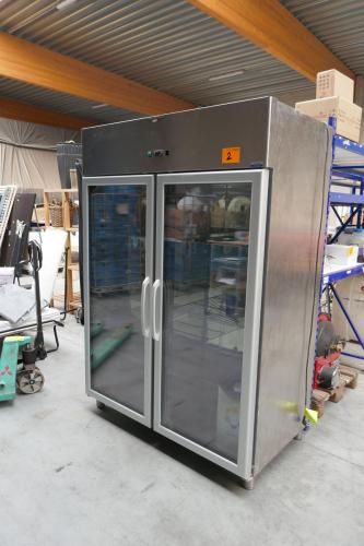 RVS Horeca vrieskast met dubbele glazen deuren TECNODOM SPA – kavel bij Openbare Verkopen, Ooigem