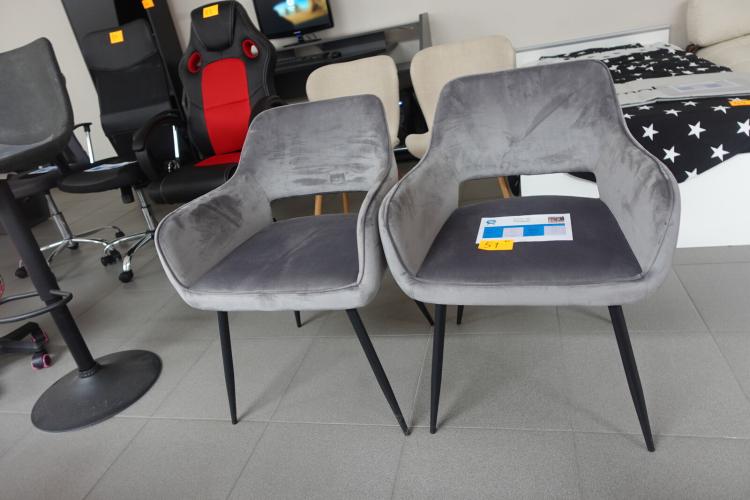 2x Stoel Dani-grijs – kavel bij Openbare Verkopen, Waregem