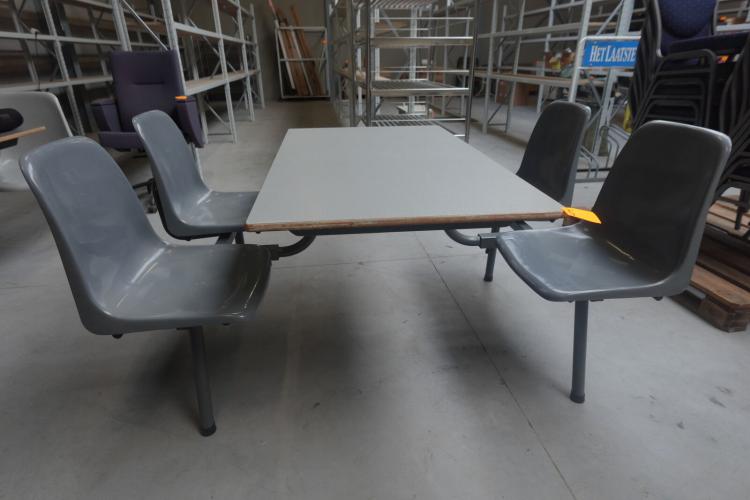 Vintage kantineset /gecombineerde tafel – kavel bij Openbare Verkopen, Harelbeke