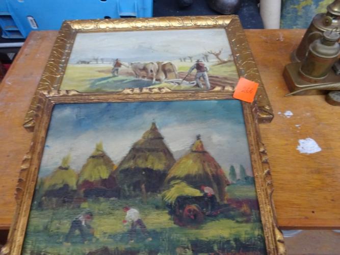 Schilderijen (boeren) 2x – kavel bij Openbare Verkopen, Izegem