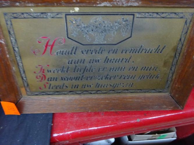 2x koperen spreuk – kavel bij Openbare Verkopen, Izegem