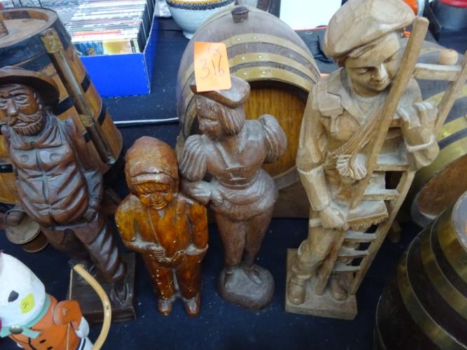 4x houten beelden – kavel bij Openbare Verkopen, Izegem