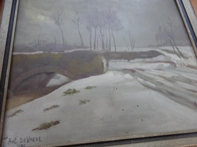 2x schilderij winterlandschap – kavel bij Openbare Verkopen, Izegem