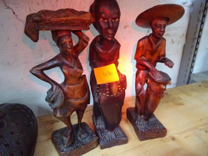 3x beelden Congo H 26cm – kavel bij Openbare Verkopen, Izegem