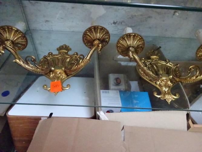 Paar Franse bronzen lusters 2x – kavel bij Openbare Verkopen, Izegem